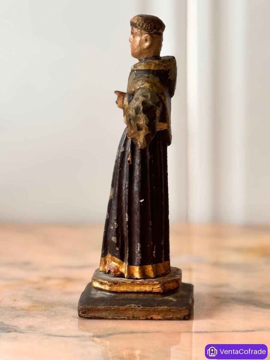 Talla antigua de San Antonio de Padua en madera policromada s. XIX – Arte sacro - foto 5