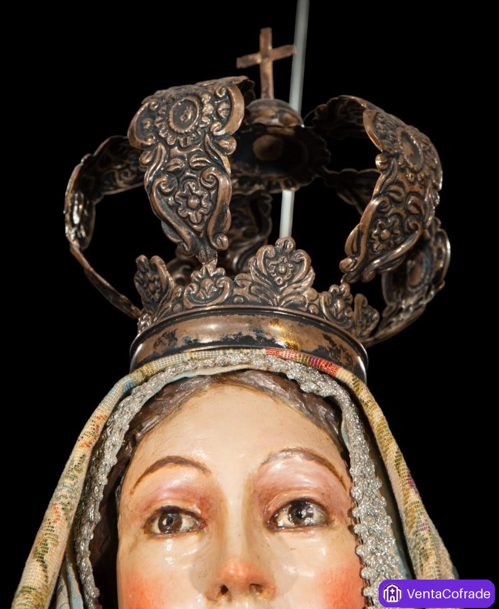 Virgen de vestir con Niño. Madera tallada y policromada. Siglo XVIII. Corona antigua. 116 cm - foto 4
