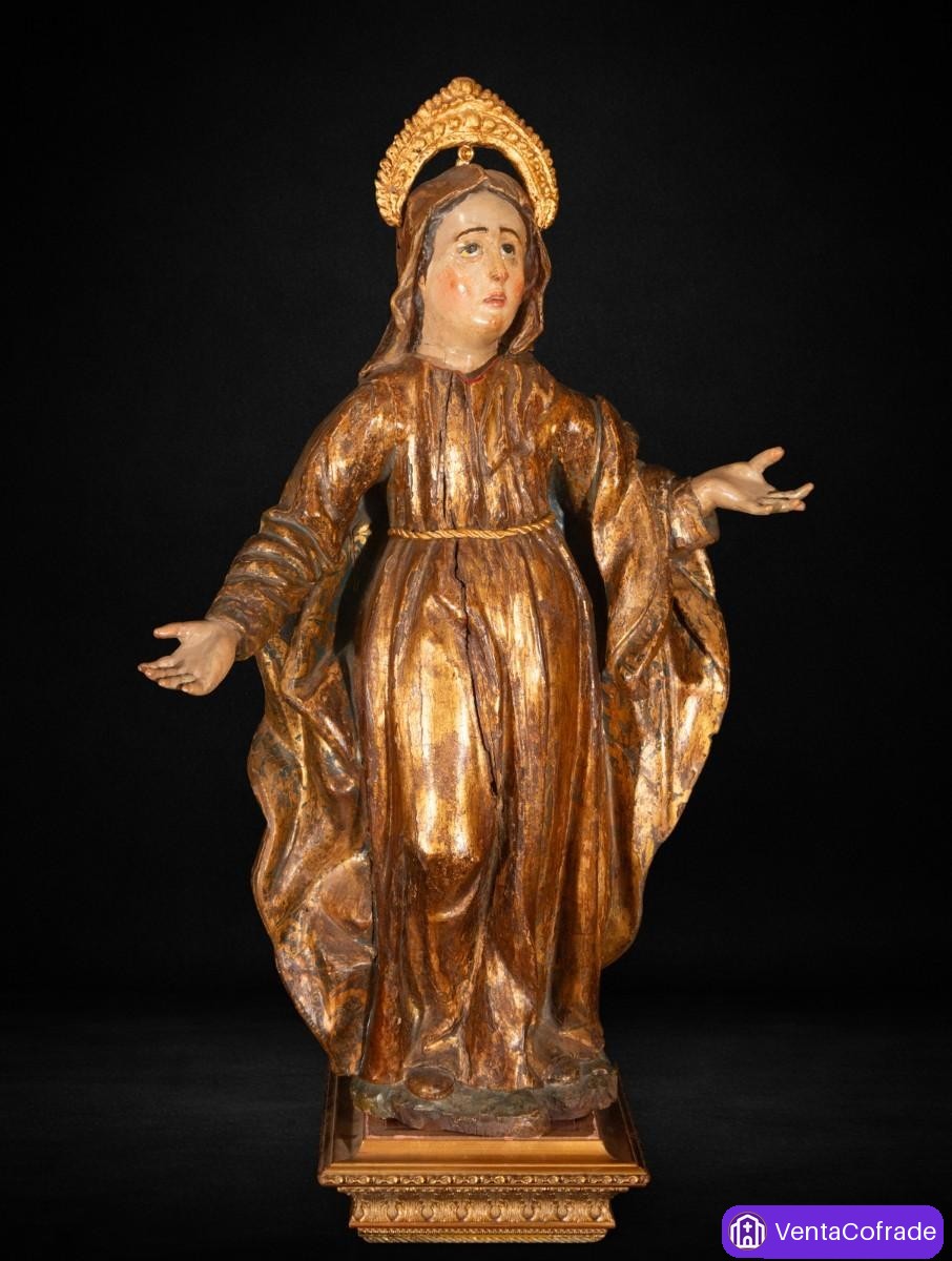 Santa Ana. Madera tallada y dorada. Escuela española. Siglo XVI-XVII. 82 cm - foto 1
