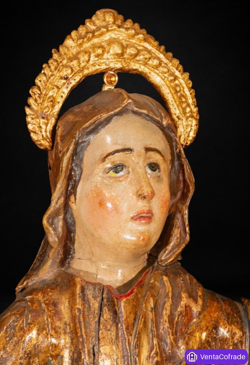 Santa Ana. Madera tallada y dorada. Escuela española. Siglo XVI-XVII. 82 cm - foto 6