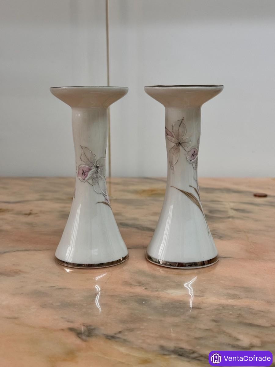 Par Candelabros Porcelana P. Limoges - foto 1