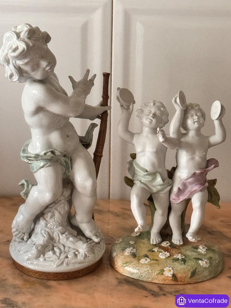 Pareja de figuras de porcelana de Sureda – Alegorías del Otoño y la Primavera - foto 1