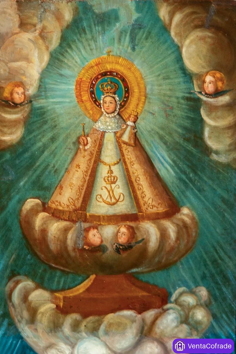 Virgen de la Candelaria, óleo colonial hispanoamericano, siglos XVIII-XIX - foto 2
