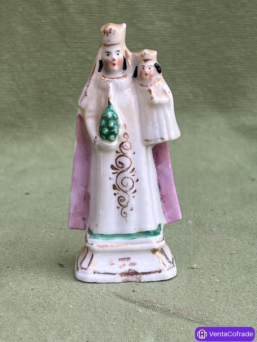 Virgen con Niño Antigua Porcelana Bruselas 10cm - foto 1