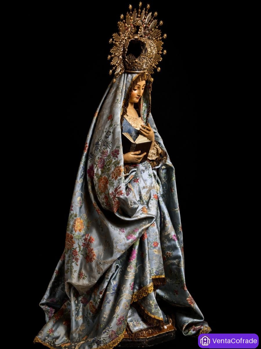 Virgen de vestir española siglo XVIII talla madera policromada escuela andaluza - foto 3