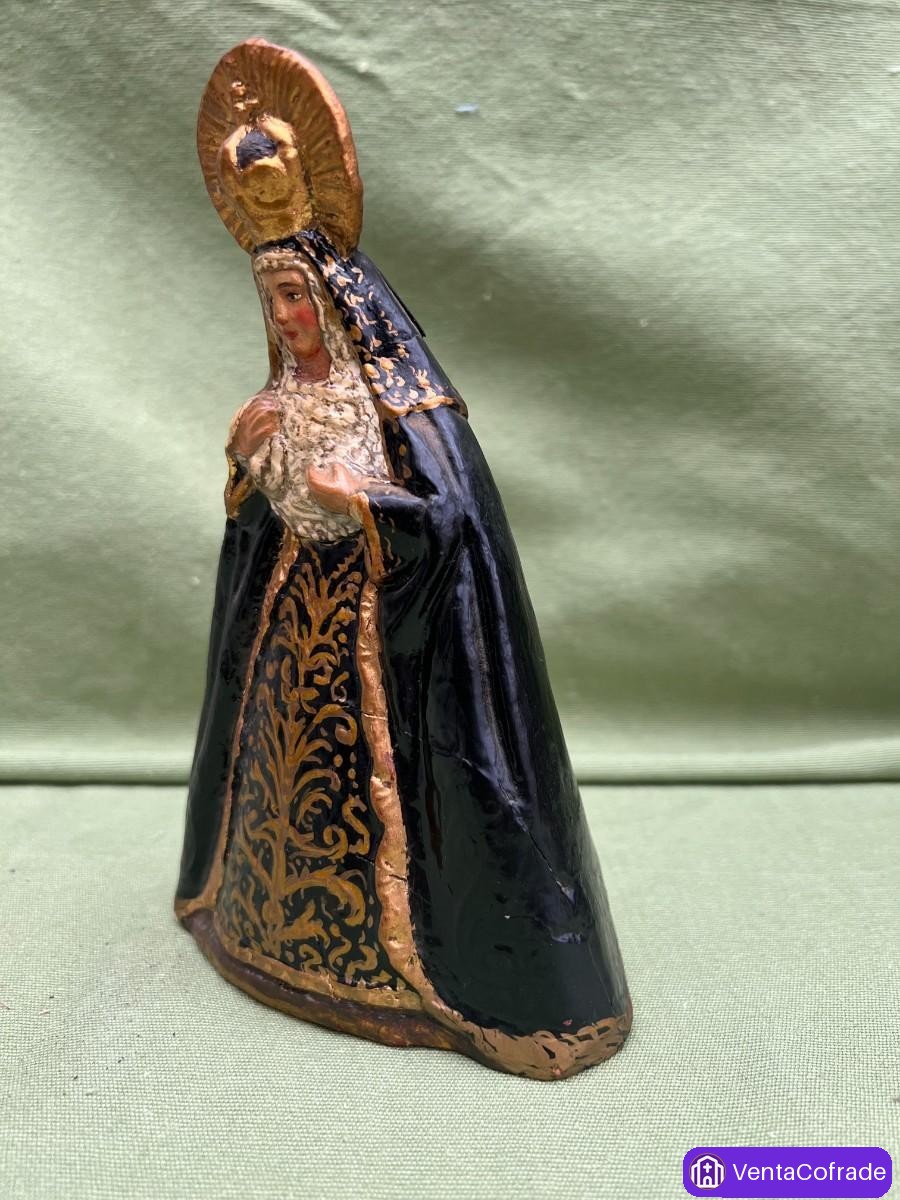 Virgen Dolorosa en estuco policromado, imaginería popular española - foto 4