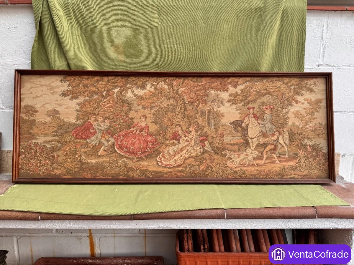Tapiz francés gobelino vintage (138x48cm) pastoril - foto 1