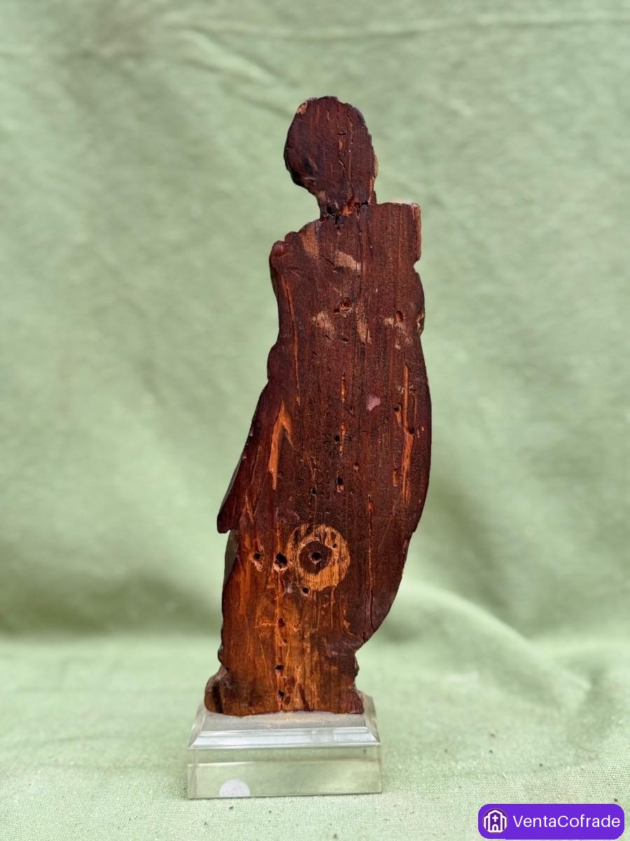 Escultura antigua en madera policromada de figura infantil – Escuela española, s. XVII–XVIII - foto 3