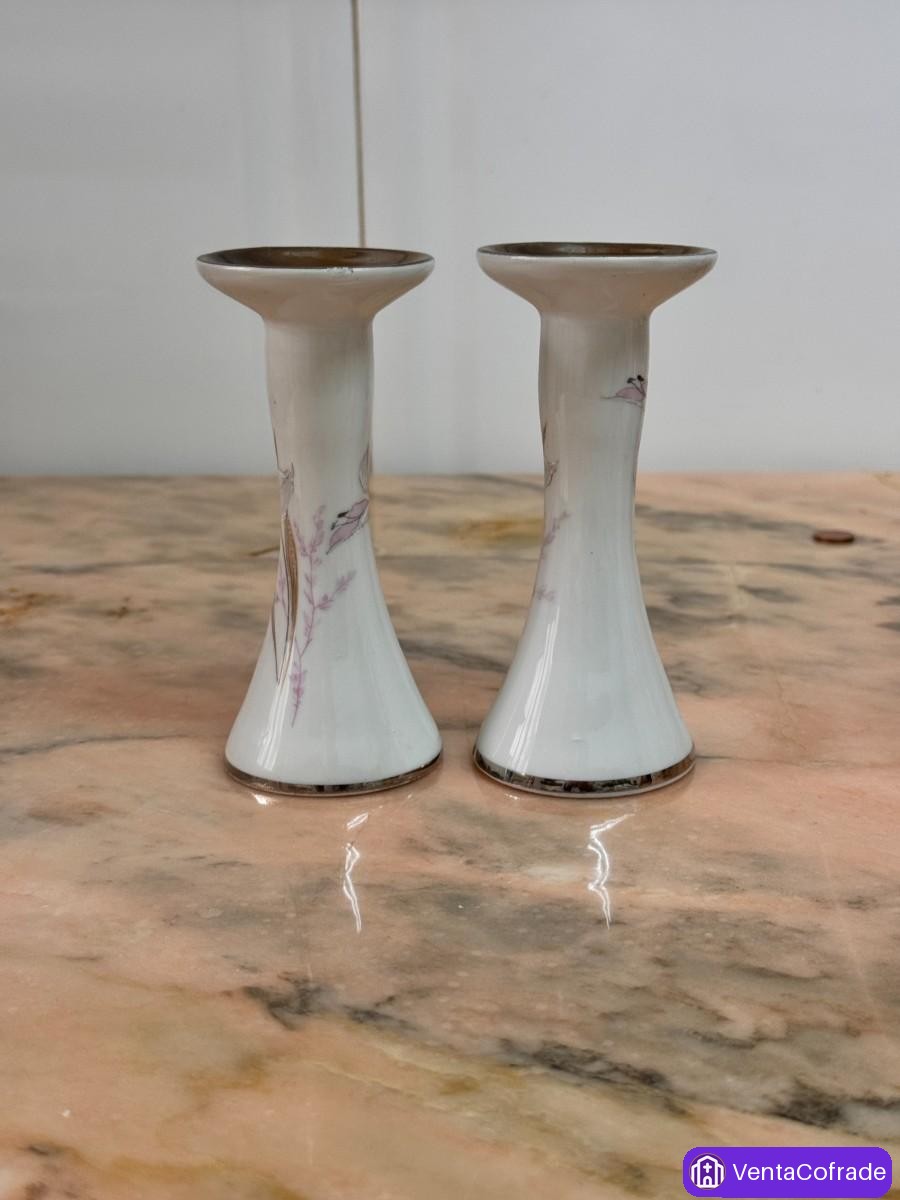 Par Candelabros Porcelana P. Limoges - foto 2