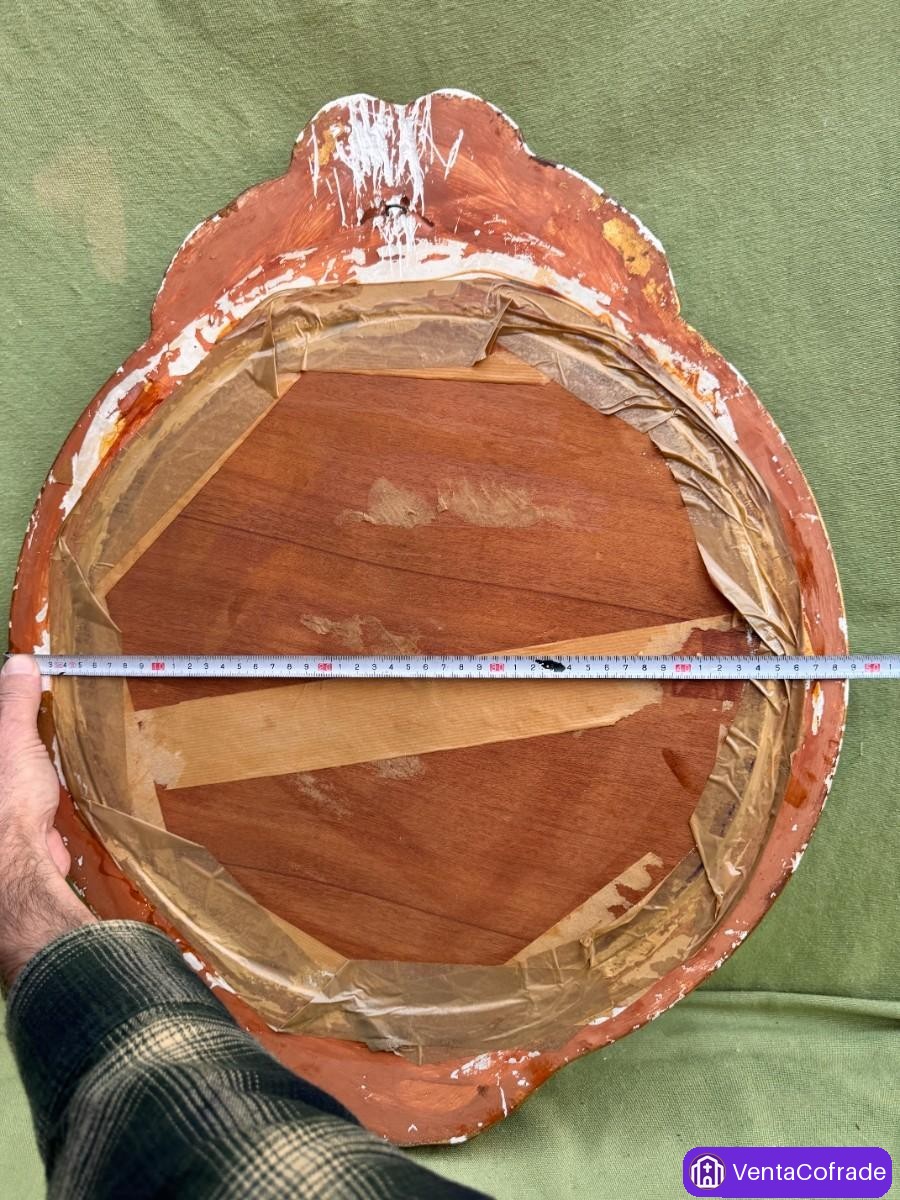 Espejo antiguo ovalado dorado en madera y estuco, estilo Luis XV, finales del siglo XIX - foto 6