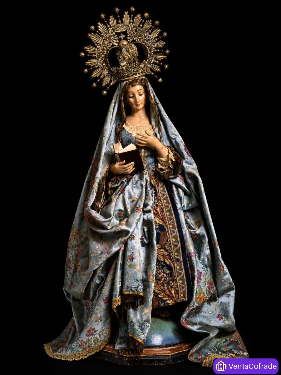 Virgen de vestir española siglo XVIII talla madera policromada escuela andaluza - foto 1