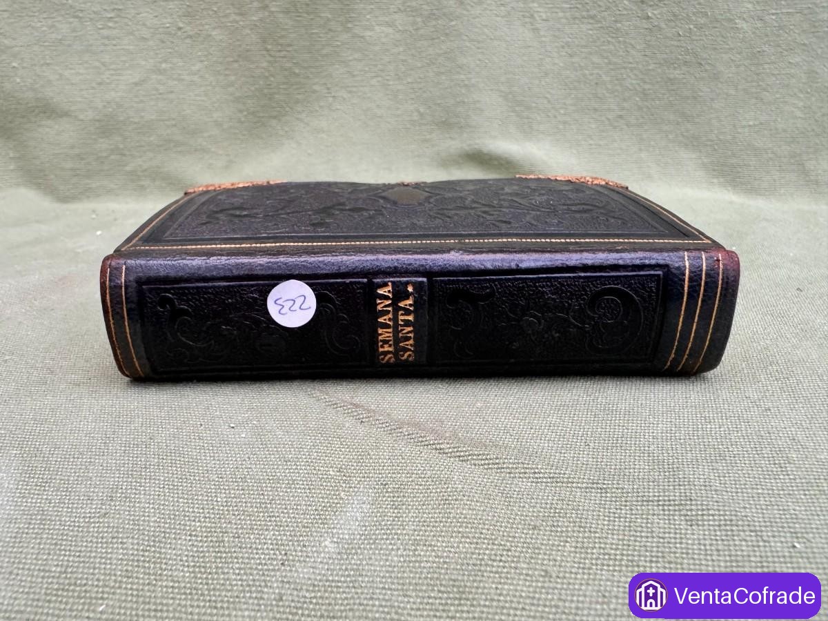 Libro devocional “Novísima Semana Santa” (1845) con estuche–libro en cristal y madera laqueada - foto 2