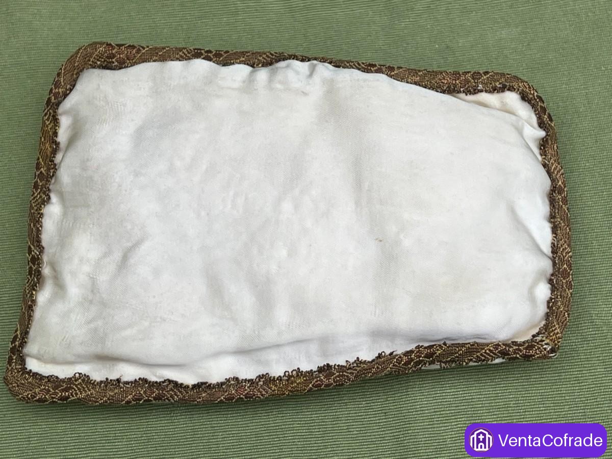 Cojín Antiguo Seda Blanca Niño Jesús 18x13cm - foto 5