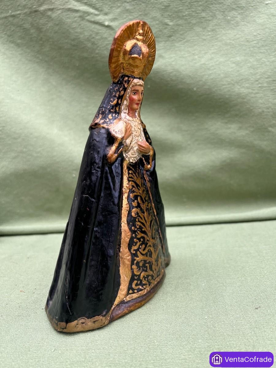 Virgen Dolorosa en estuco policromado, imaginería popular española - foto 2