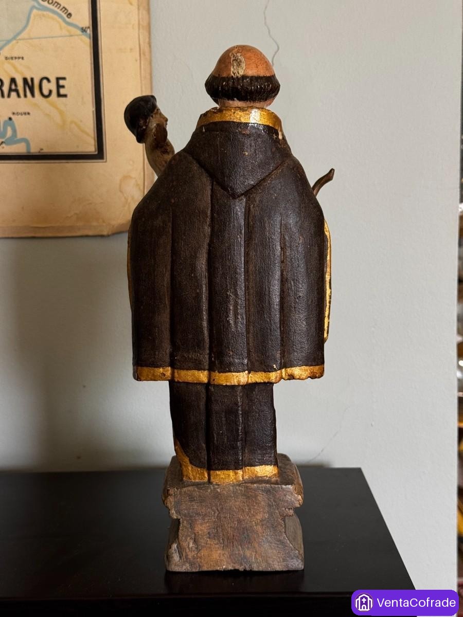 San Antonio con Niño, talla barroca en madera policromada, siglo XVIII - foto 2