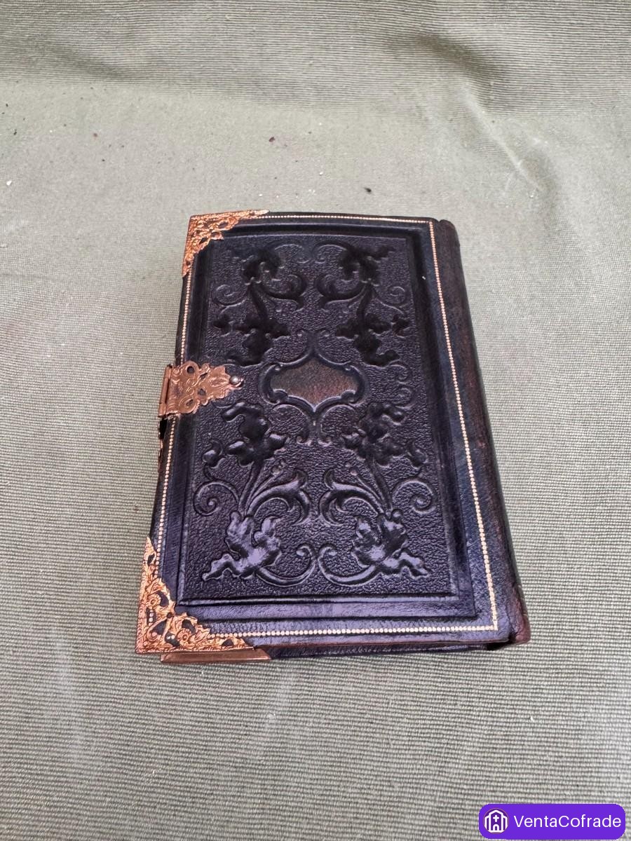 Libro devocional “Novísima Semana Santa” (1845) con estuche–libro en cristal y madera laqueada - foto 3