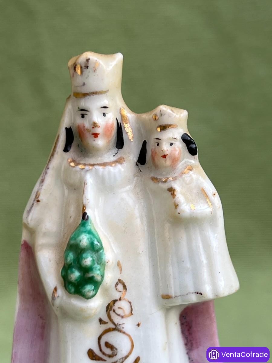 Virgen con Niño Antigua Porcelana Bruselas 10cm - foto 5