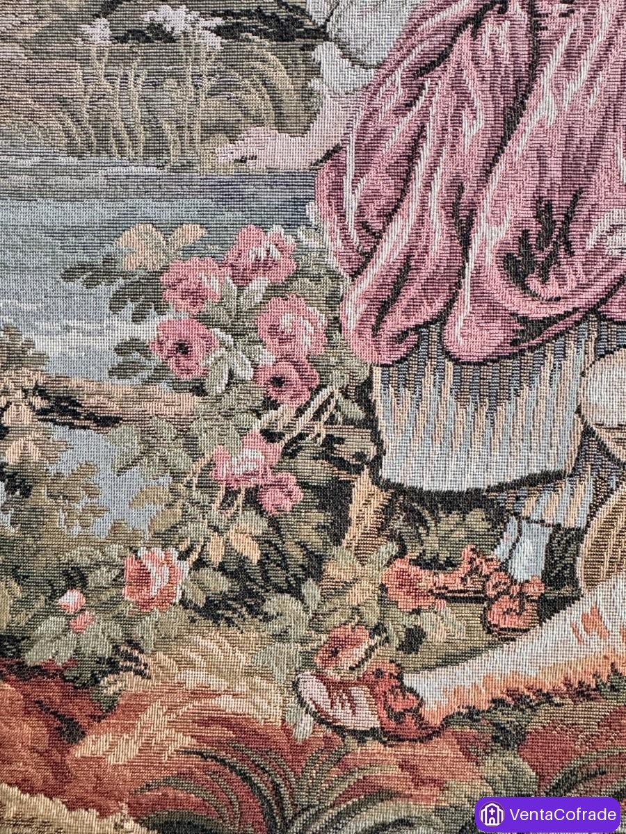 Tapiz Francés Aubusson Escena Galante 52x52 - foto 6
