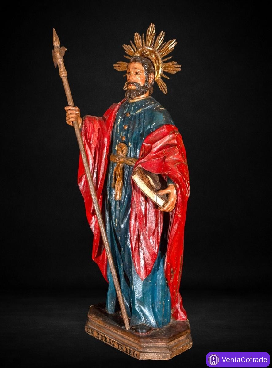 San Judas Tadeo talla madera policromada España finales XVIII-XIX 99 cm - foto 6