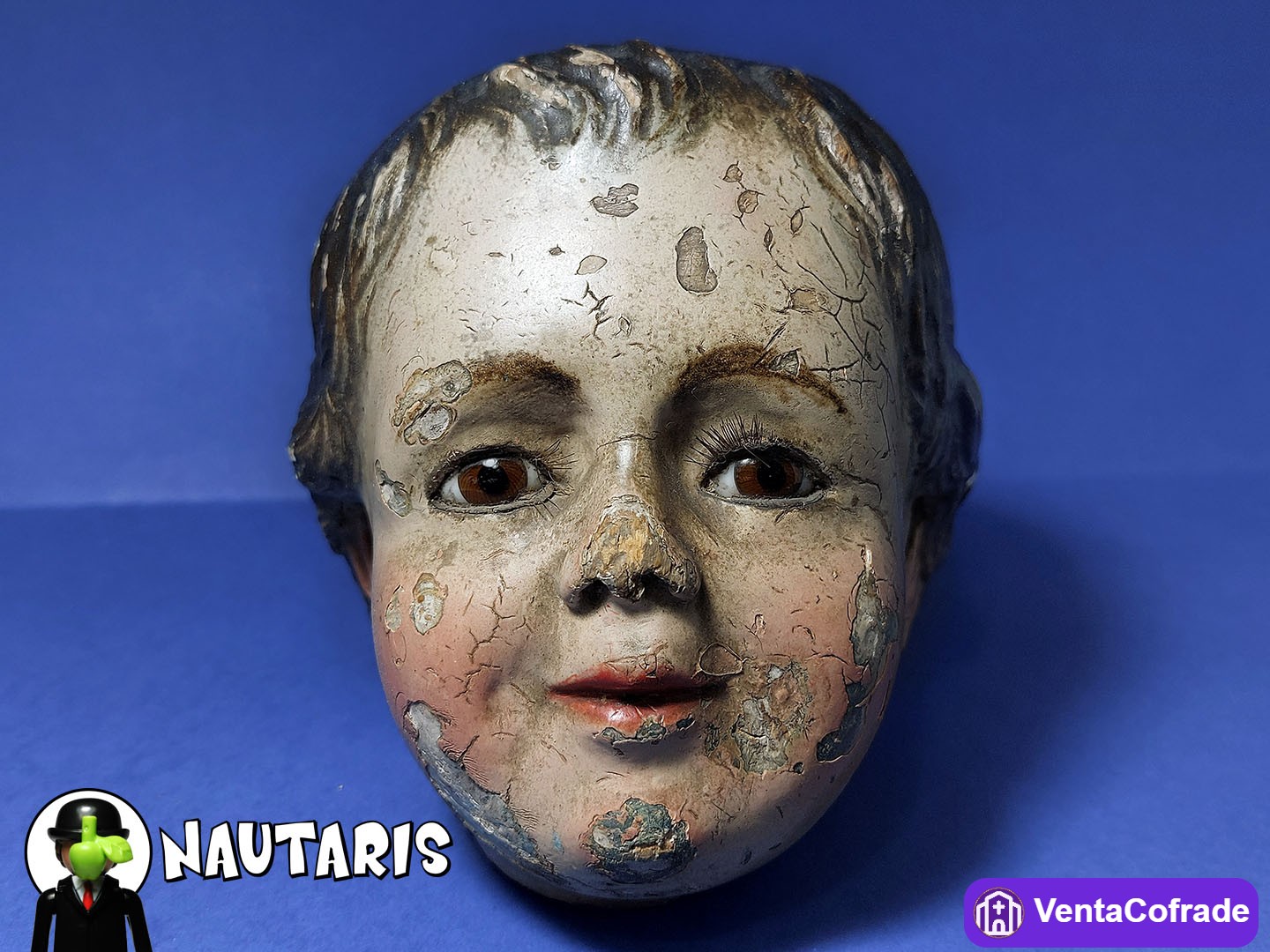 Cabeza Niño Jesús talla siglo XVIII - foto 3