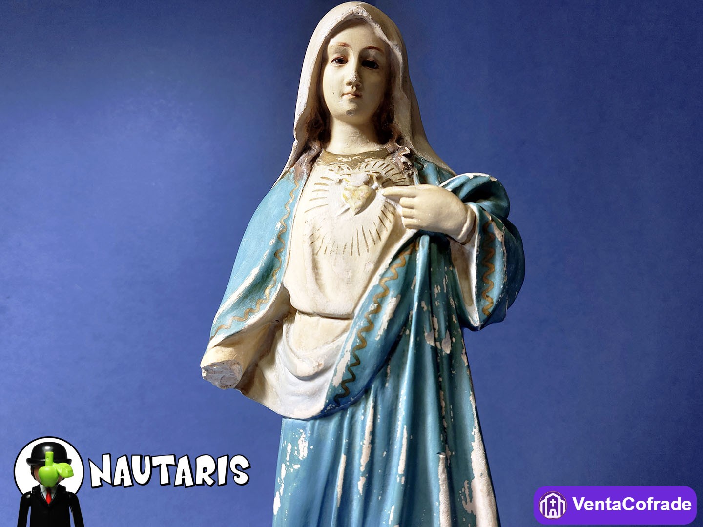 Antigua imagen religiosa Corazón de María - foto 1