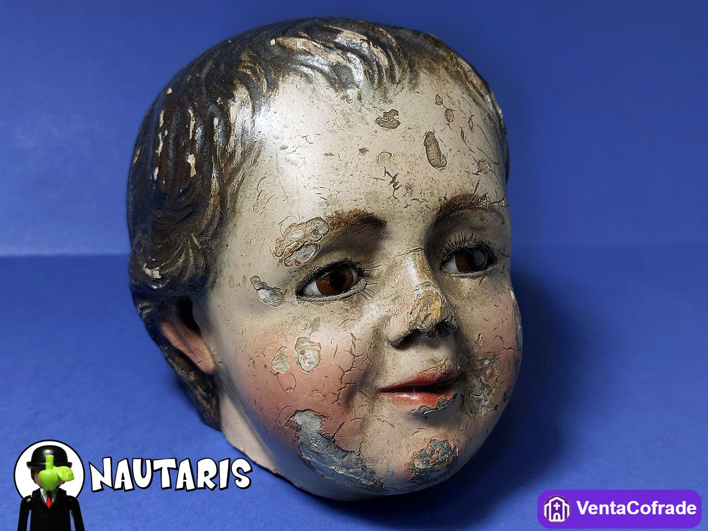Cabeza Niño Jesús talla siglo XVIII - foto 1