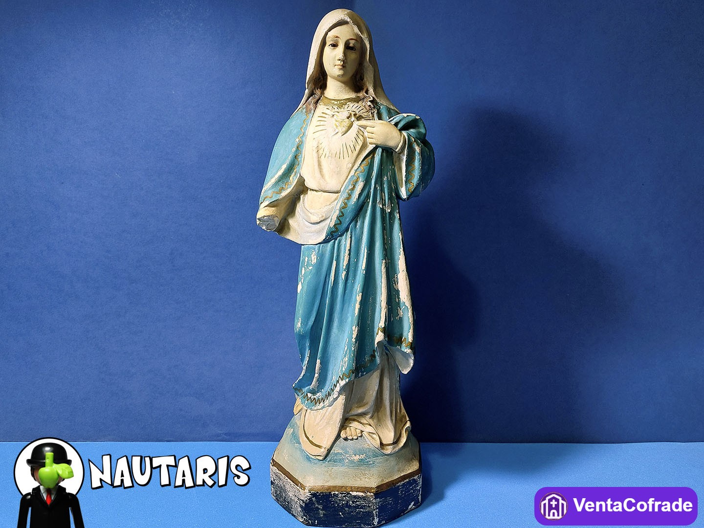 Antigua imagen religiosa Corazón de María - foto 2