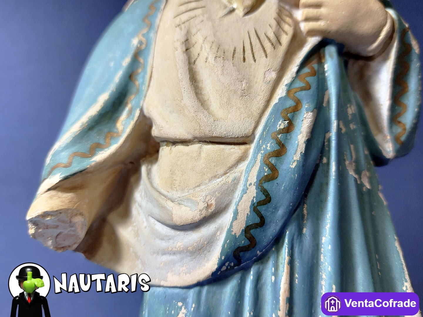 Antigua imagen religiosa Corazón de María - foto 6