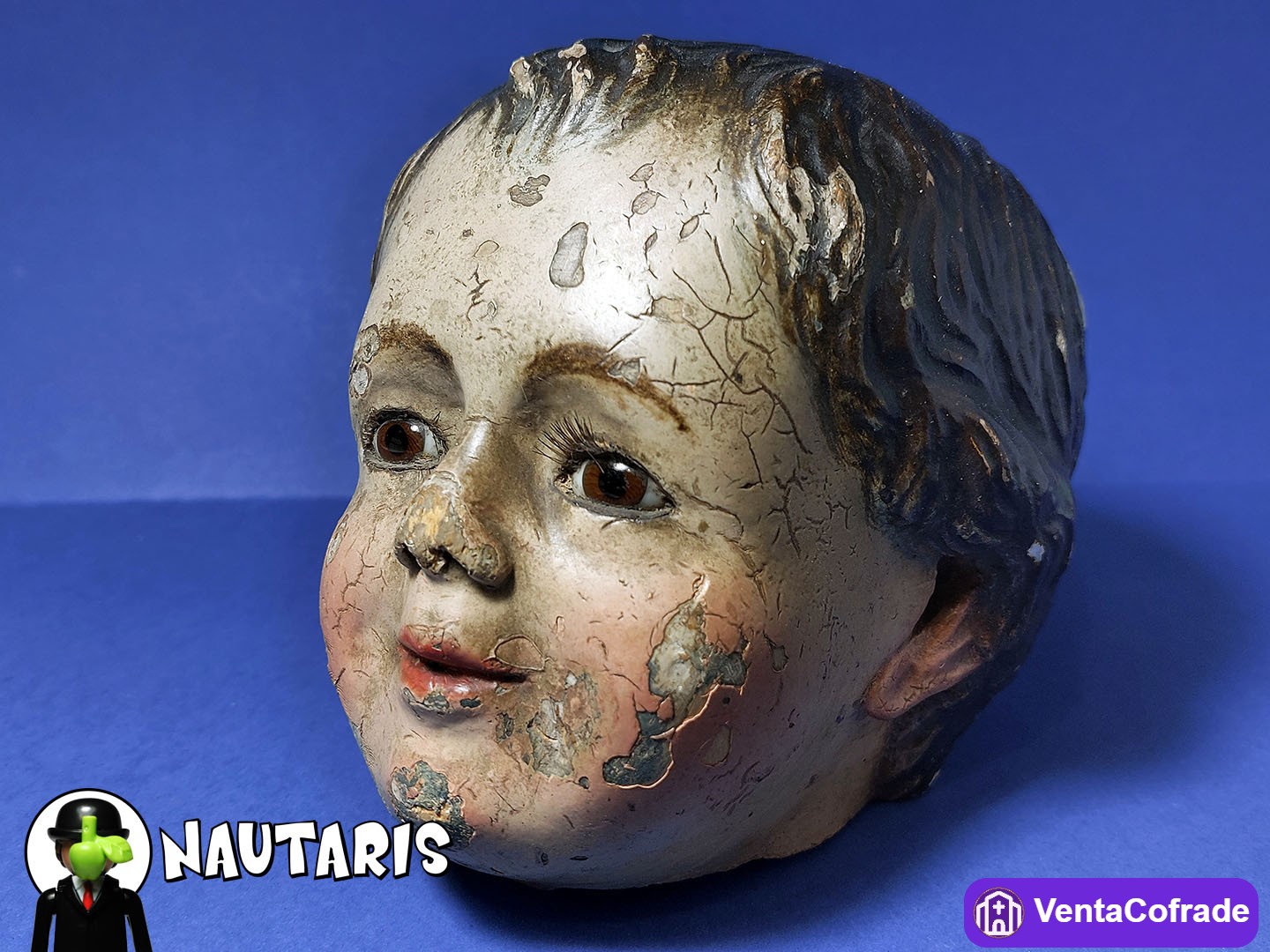 Cabeza Niño Jesús talla siglo XVIII - foto 2